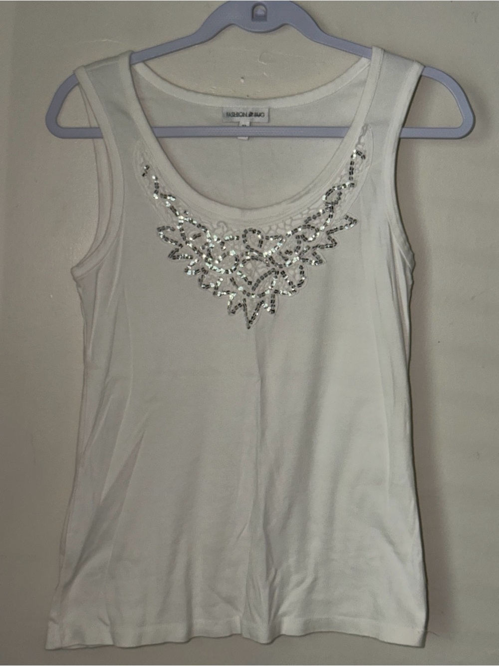 Fashion Bug White Scoop Neck Tank Vintage